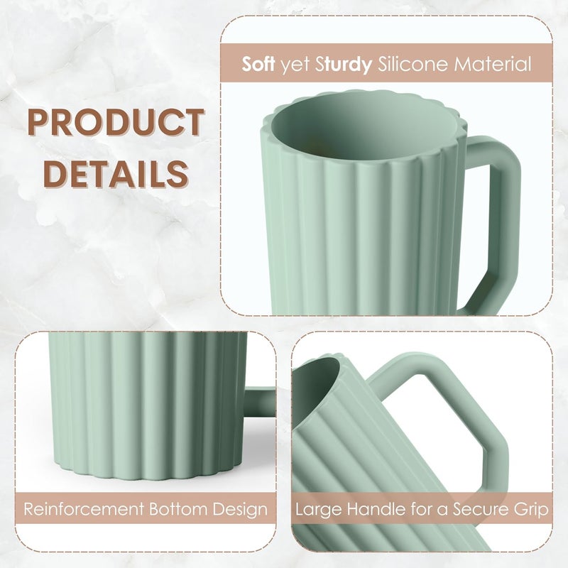 Mintlyfe Baby Bath Rinse Cup, Silicone Body Washing Rinser Cup with Easy Grip Handle (Sage) - Image 2